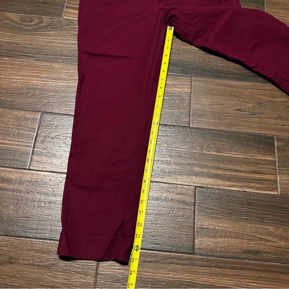 GAP Slim Crop Women’s Pants 10 Regular Burgundy Dark Deep Red Maroon Pockets - Picture 3 of 7